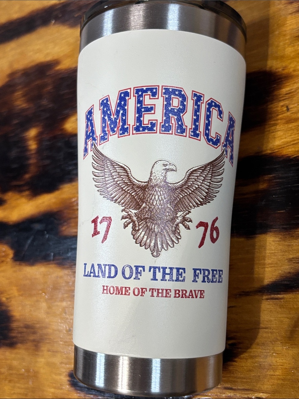 America Eagle Insulated Travel Tumbler - Cream 20 oz